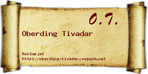 Oberding Tivadar névjegykártya