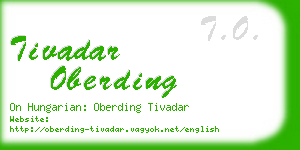 tivadar oberding business card
